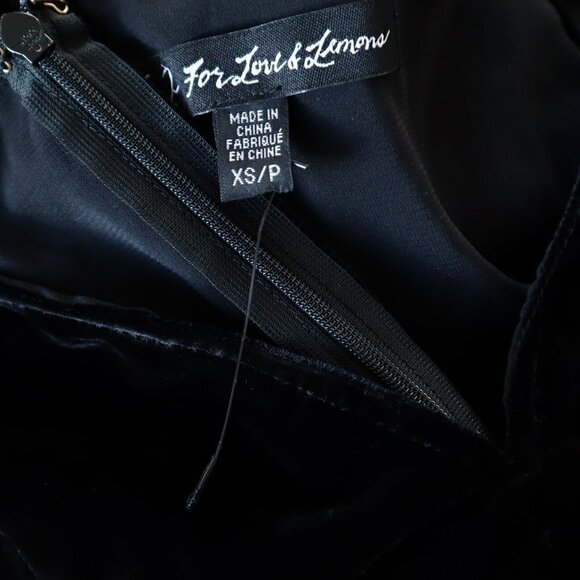 For Love & Lemons Collette Black Velvet Plunge V Neck Midi Evening Dress NEW XS - Picture 6 of 6